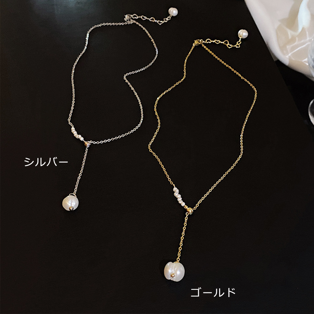 ゴールド パール ペンダント 韓国風ネックレス