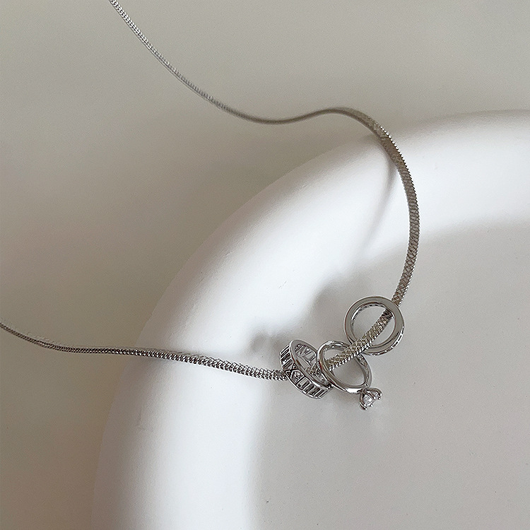 ゴールド二重輪デザインネックレス錆びにくい