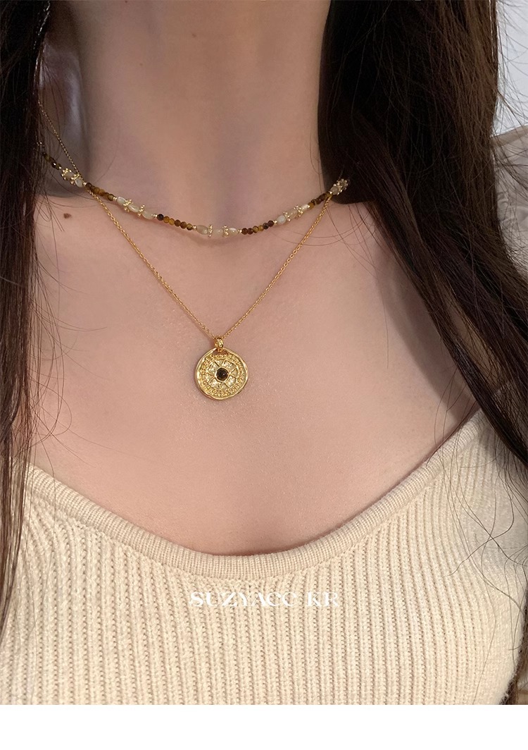 ゴールド重ね付けネックレス シンプル上品