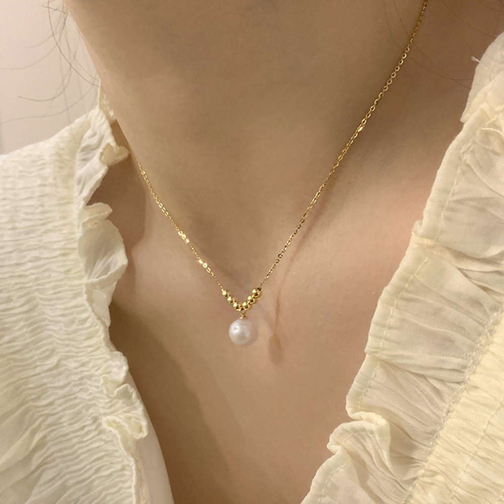 ゴールド×パール ネックレス