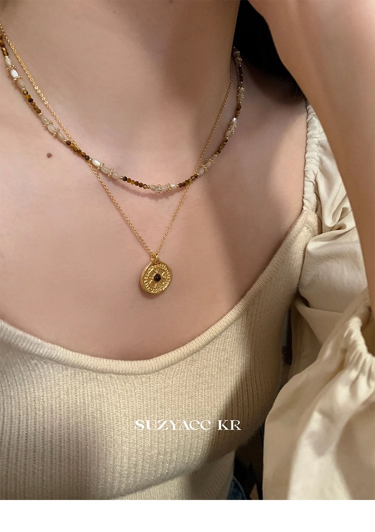 ゴールド重ね付けネックレス シンプル上品