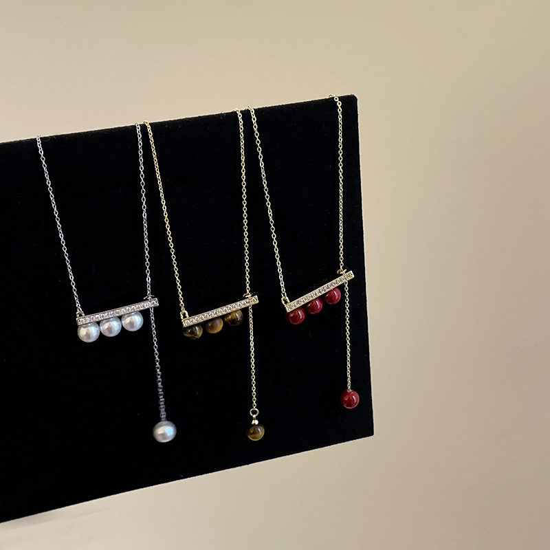 パール&バー レディース上品デザインネックレス