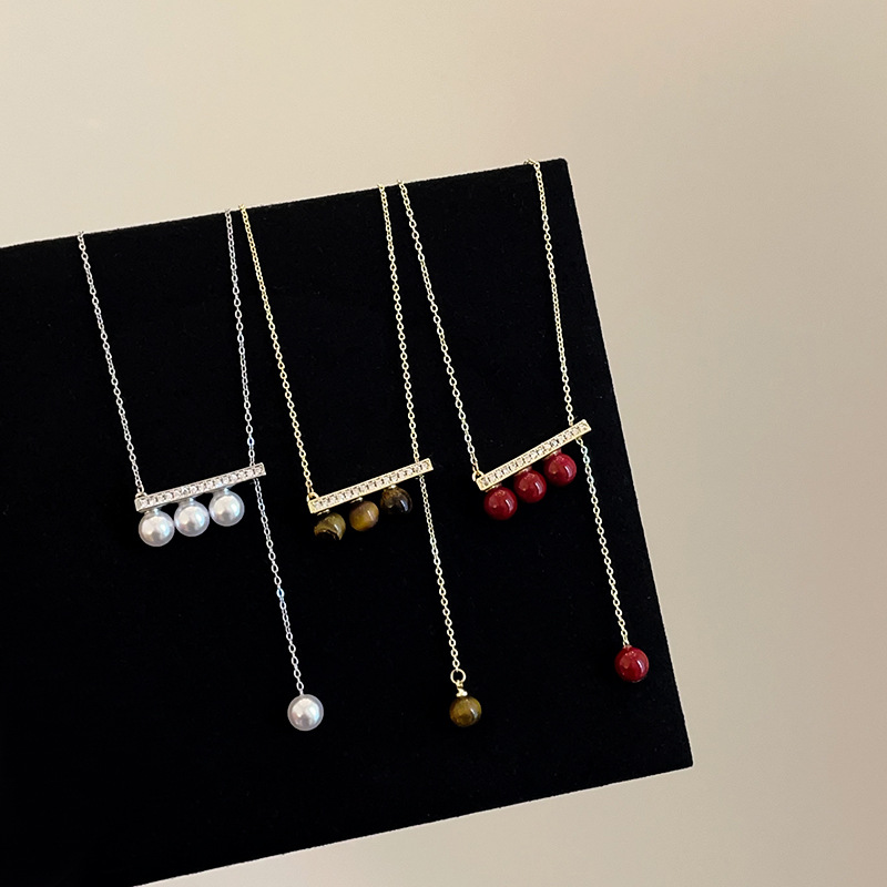 パール&バー レディース上品デザインネックレス