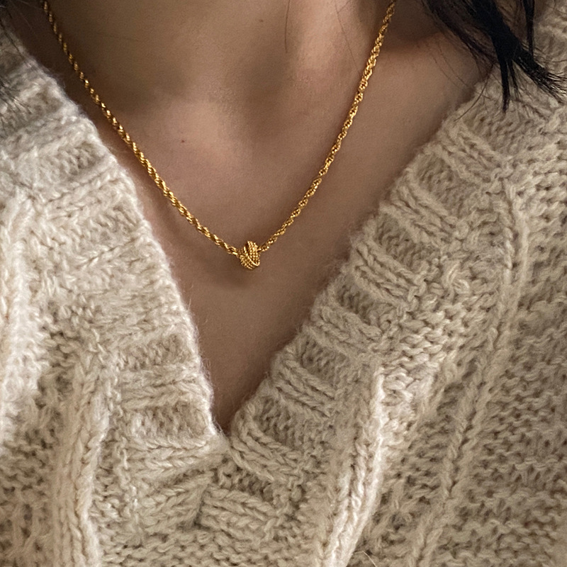 ゴールド ツイスト ネックレス 高級感 錆びにくい 