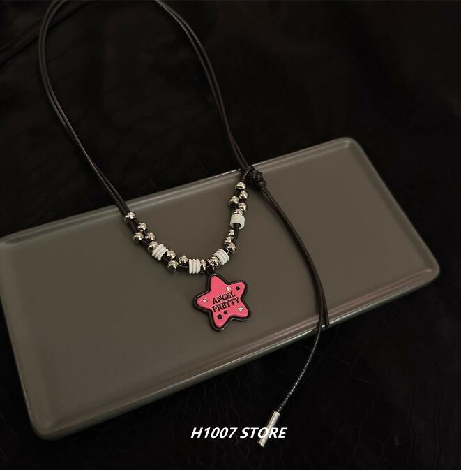星型チャーム シルバービーズ ネックレス 男女兼用