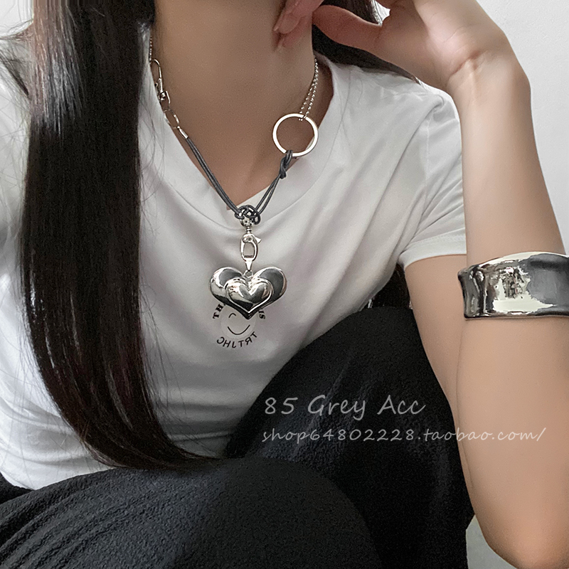 シルバー ハート ペンダント ネックレス 