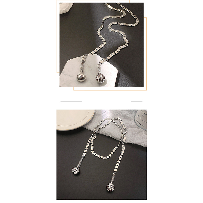 シルバー ロングネックレス 