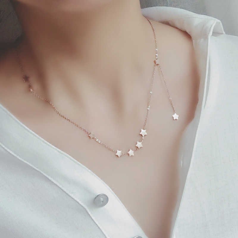 5スターモチーフアジャスターチェーンネックレス