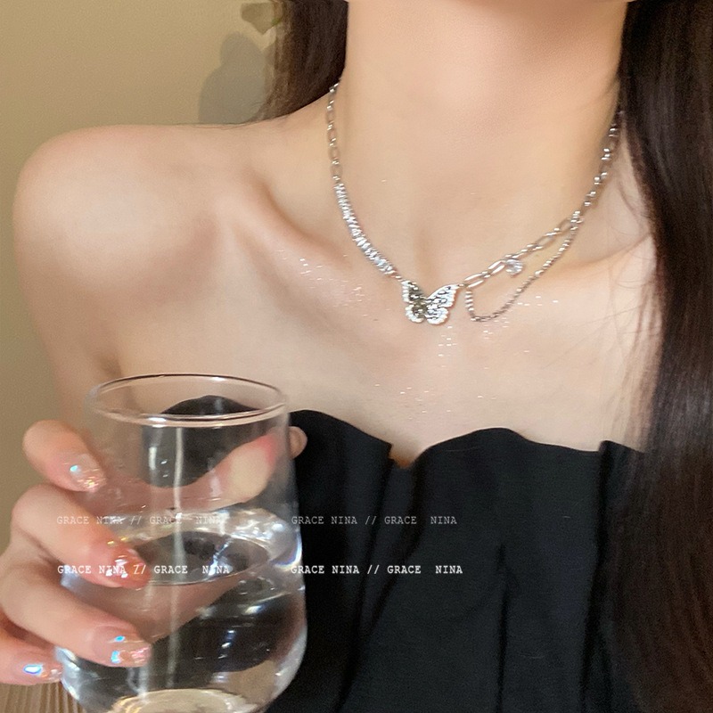 シルバー編み込みハートペンダントネックレス