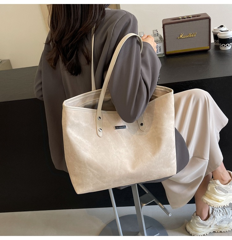 30代ファッション シンプル帆布トートバッグ