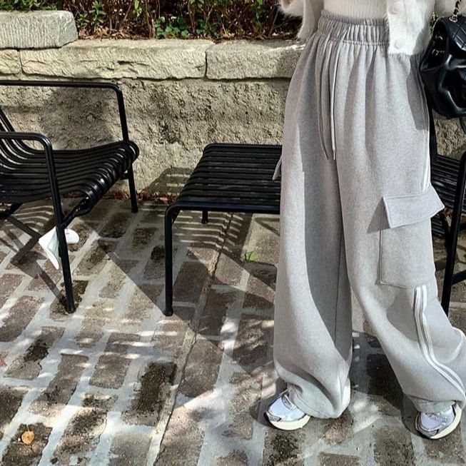 30代ファッション 秋冬新作 裏起毛ワイドパンツ カジュアル
