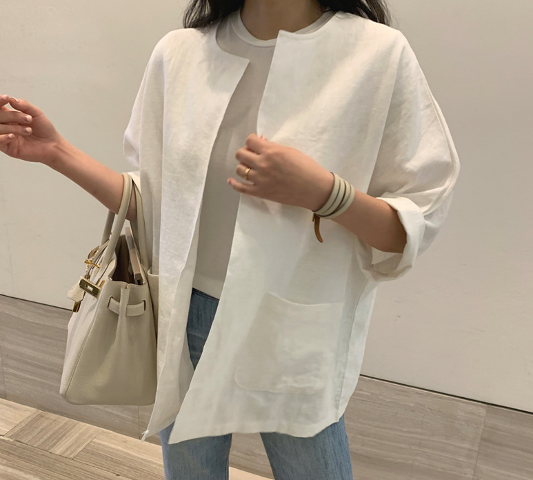 30代ファッション 春夏無地ジャケット体型カバー紫外線対策