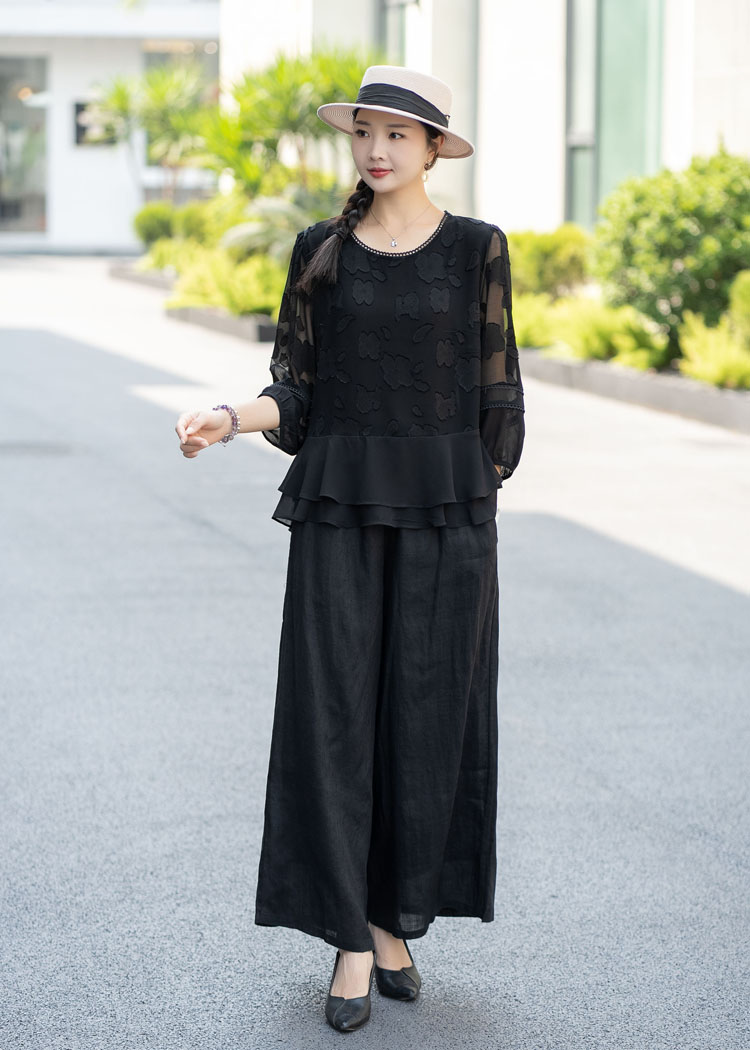 30代ファッション シルエット美人ワイドパンツ