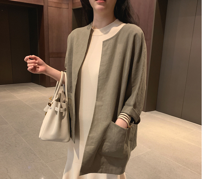 30代ファッション 春夏無地ジャケット体型カバー紫外線対策