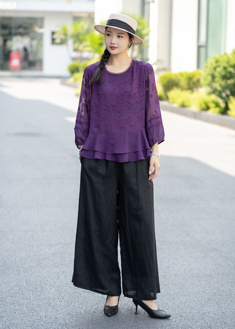 30代ファッション シルエット美人ワイドパンツ