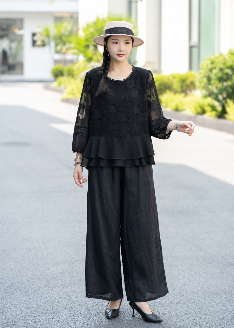 30代ファッション シルエット美人ワイドパンツ