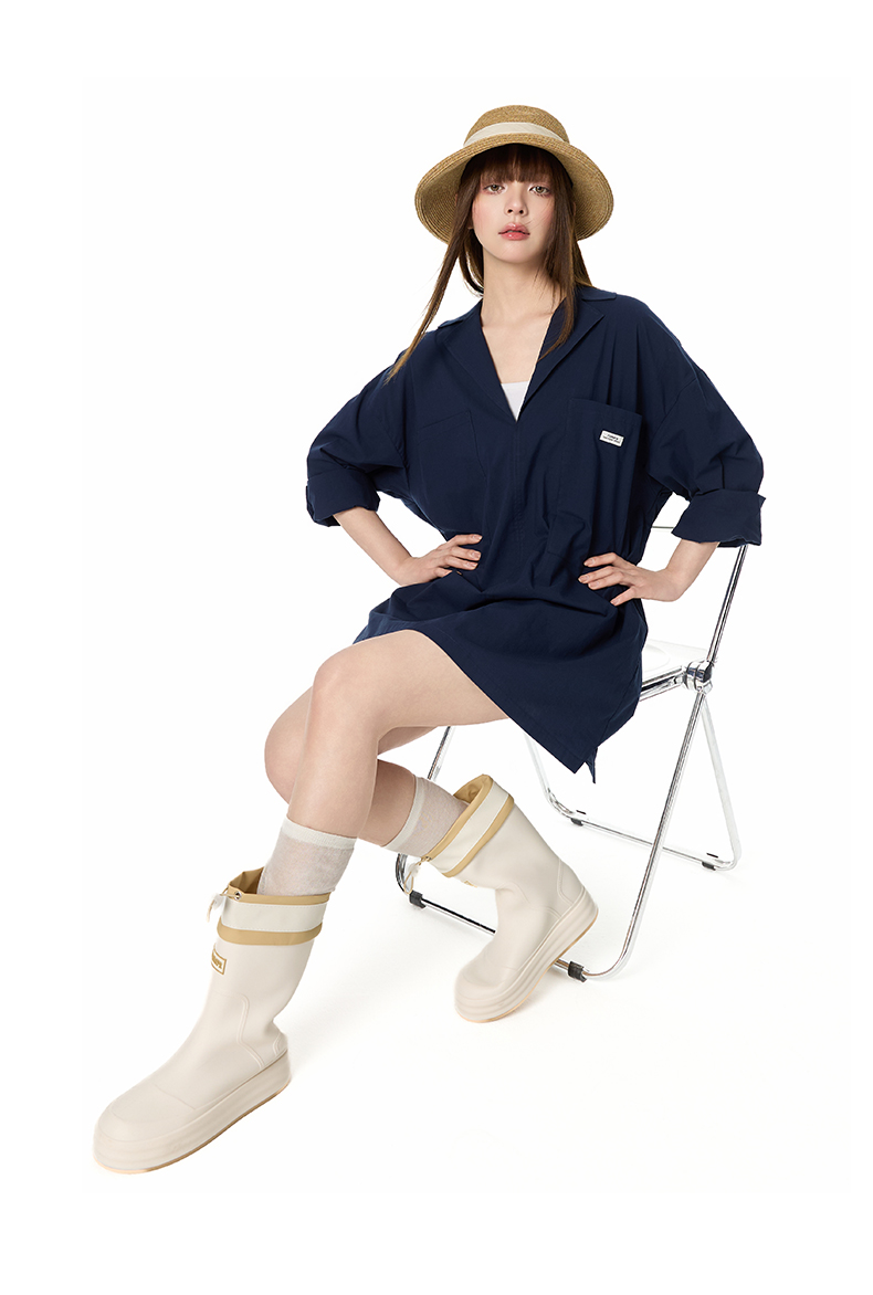 30代ファッション ゆったりシルエットシャツワンピース