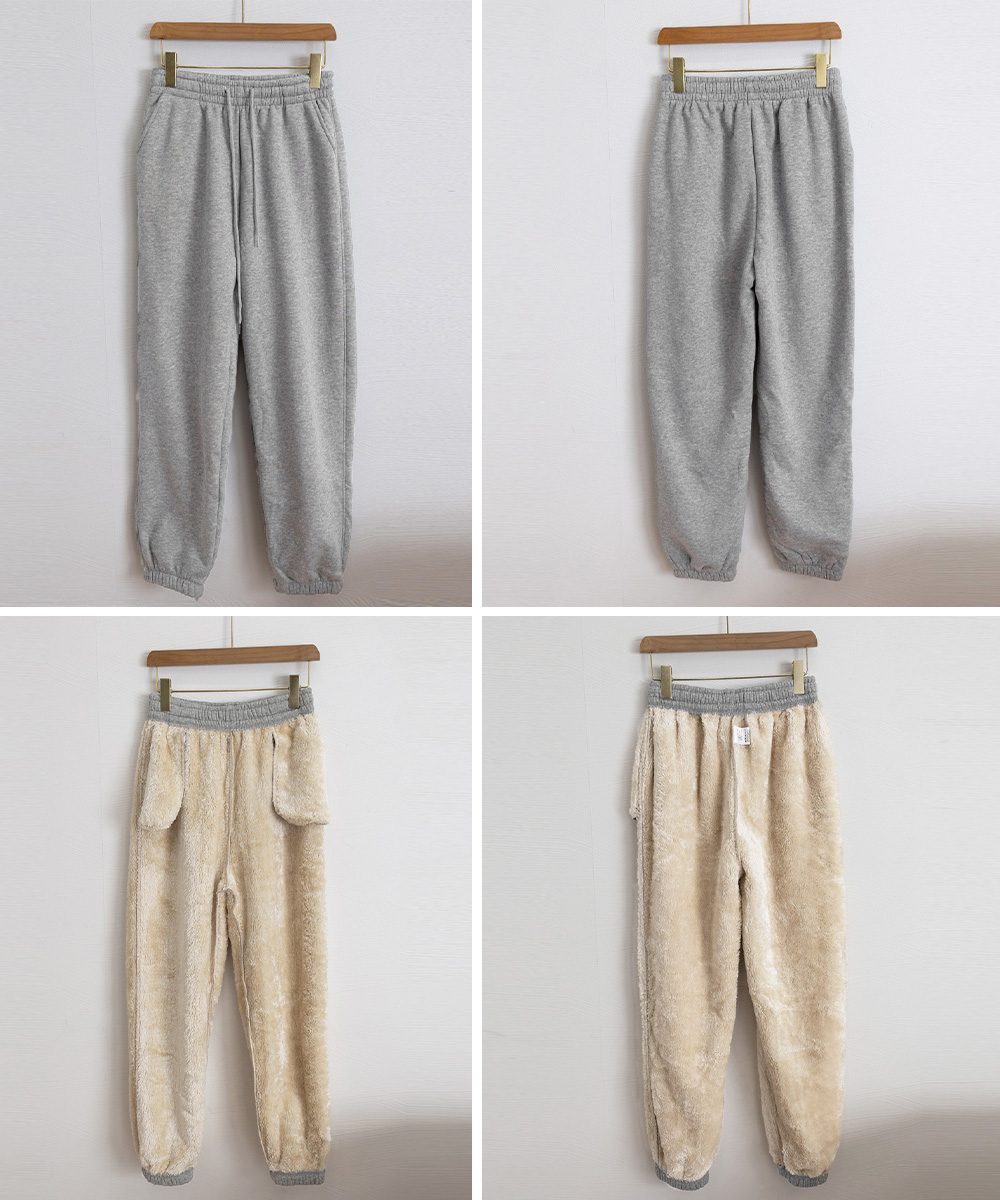 30代ファッション 裏ボア暖かスウェットパンツ 秋冬あったか防寒ボトムス