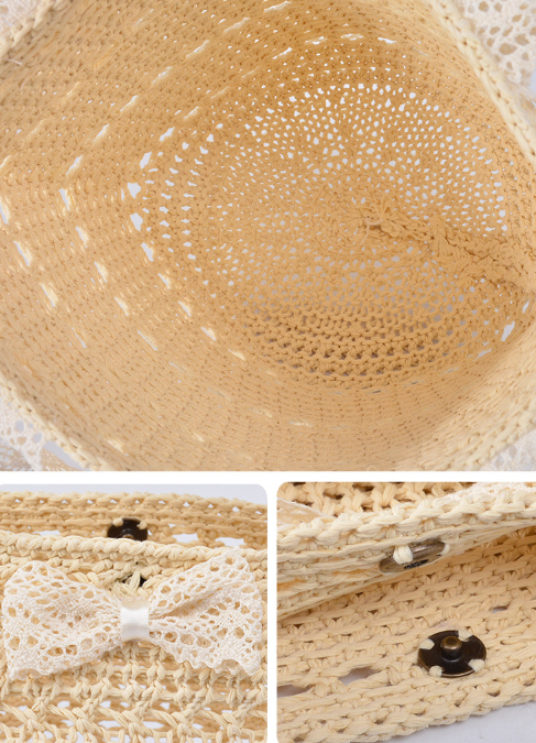 30代ファッション 編み込みロープバッグ リボン付きかごトート