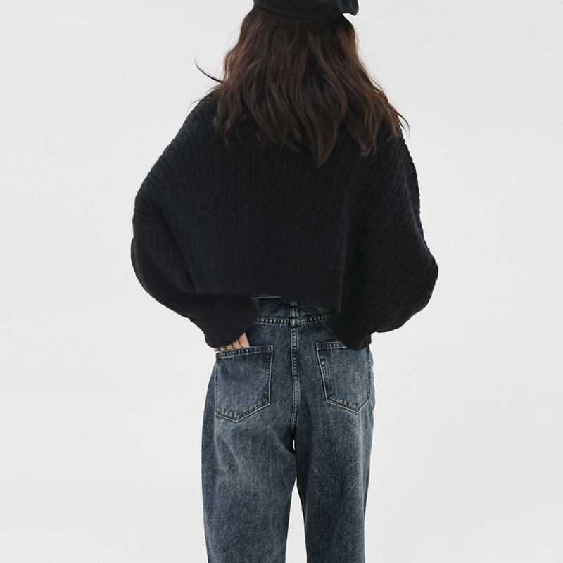 30代ファッション ストレートワイドデニムパンツ