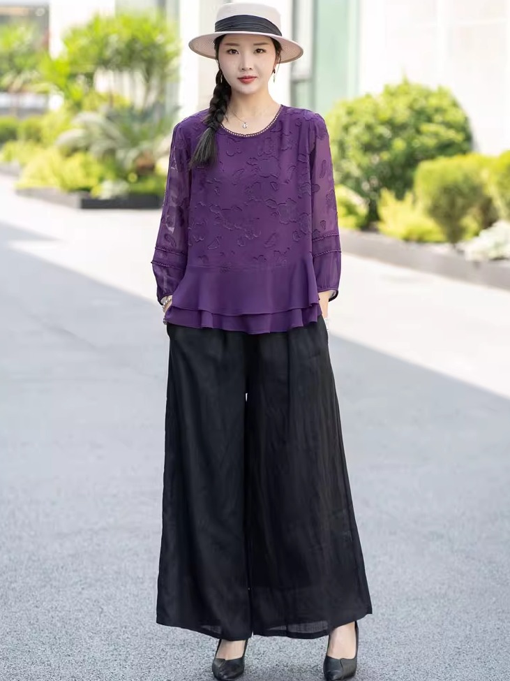 30代ファッション シルエット美人ワイドパンツ