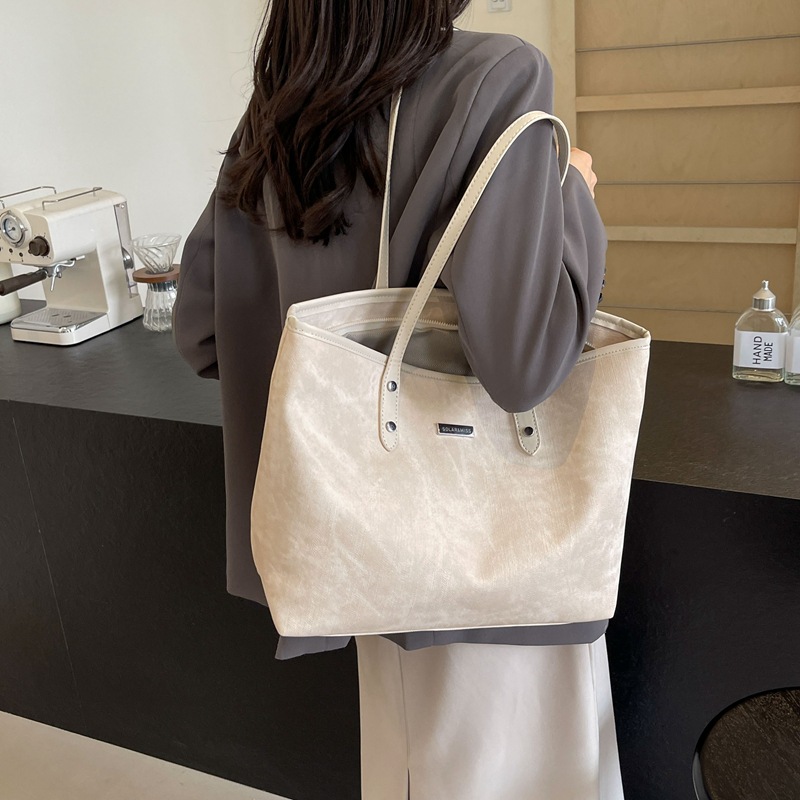 30代ファッション シンプル帆布トートバッグ