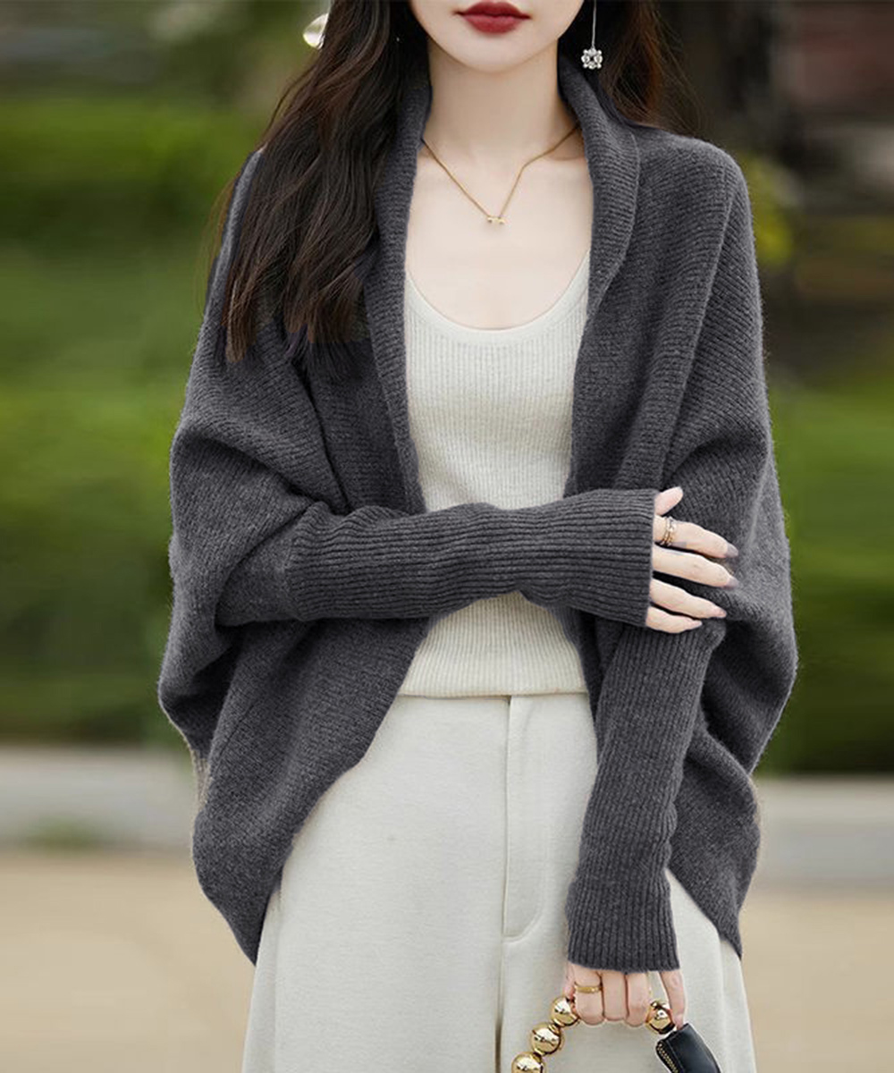 30代ファッション 大人の抜け感ドルマンニットカーディガン秋冬羽織り