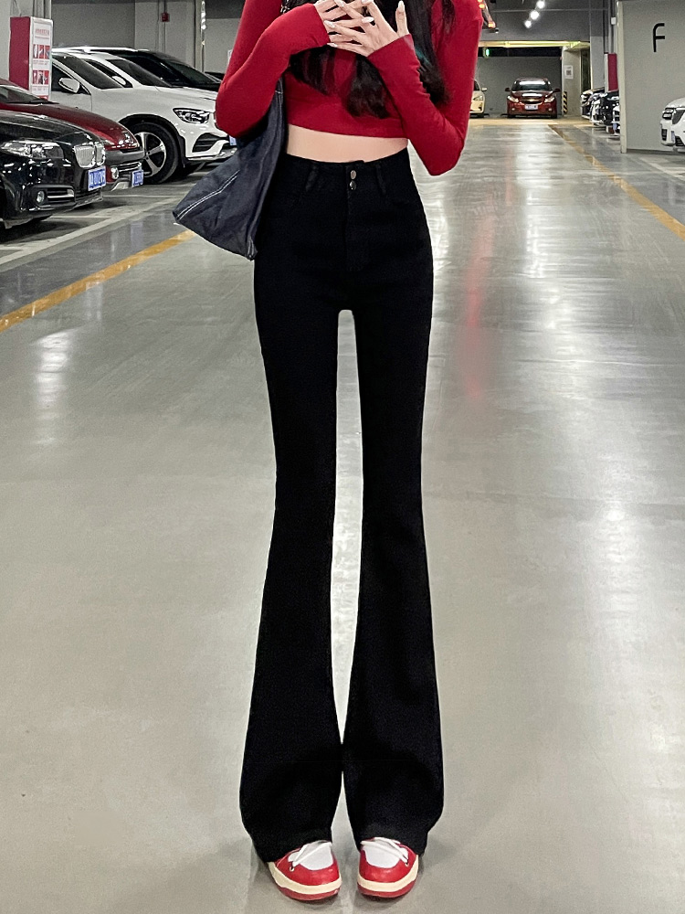 30代ファッション 美脚ハイウエストフレアパンツ
