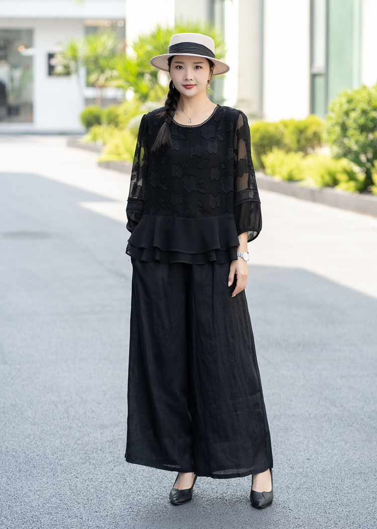 30代ファッション シルエット美人ワイドパンツ