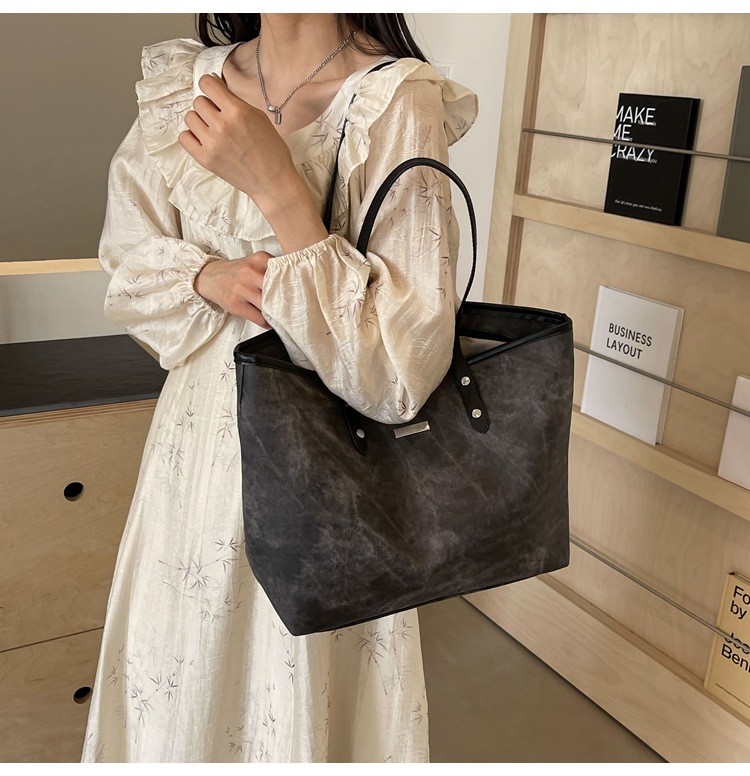 30代ファッション シンプル帆布トートバッグ
