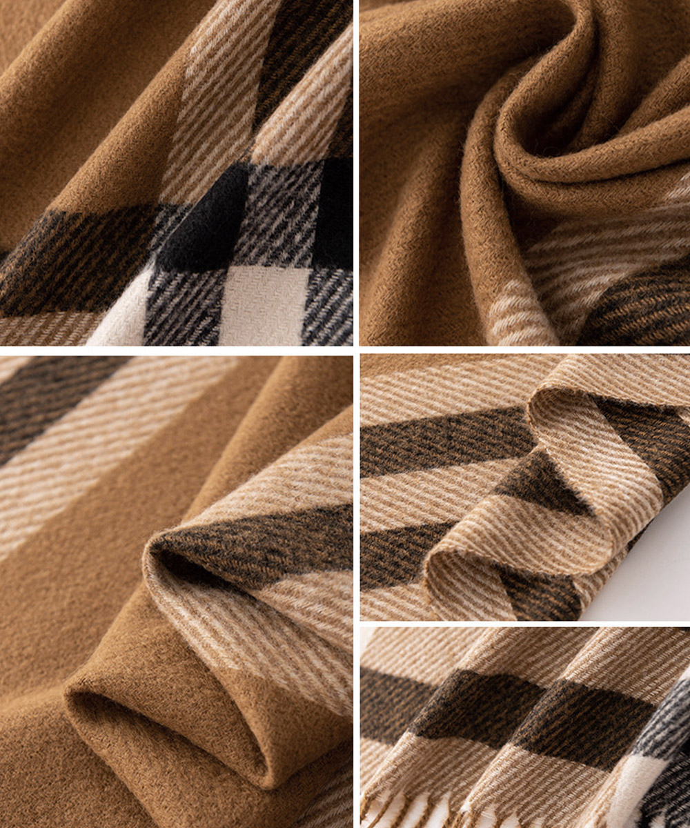 30代ファッション チェック柄大判マフラー女性用暖かストール