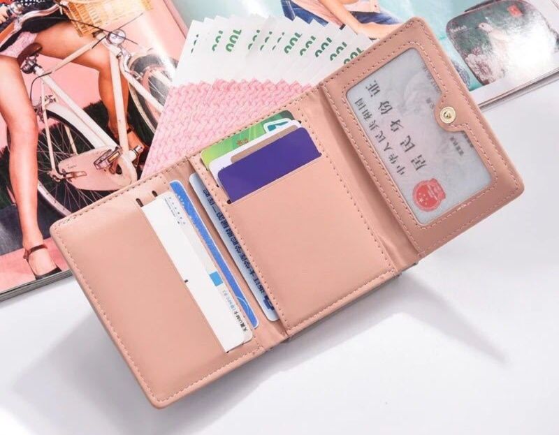 三つ折り財布 がま口 多機能スマートがま口三つ折り財布