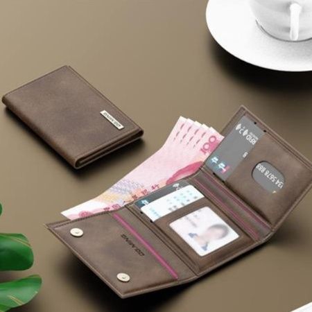 三つ折り財布 コンパクト シンプル縫い目デザイン