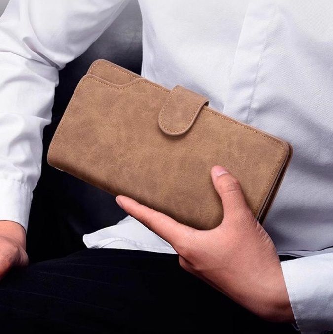 三つ折り 財布 シンプル三つ折りスマホ収納長財布