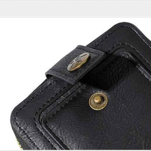 三つ折り 財布 星型飾りボタン付き三つ折り財布
