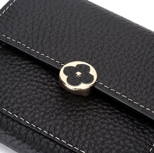 三つ折り 財布 華麗なる花ボタン三つ折り財布