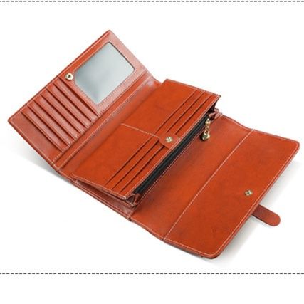 本革ベルト式多機能三つ折り長財布
