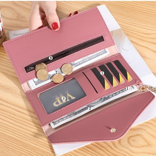 三つ折り エレガント封筒型長財布