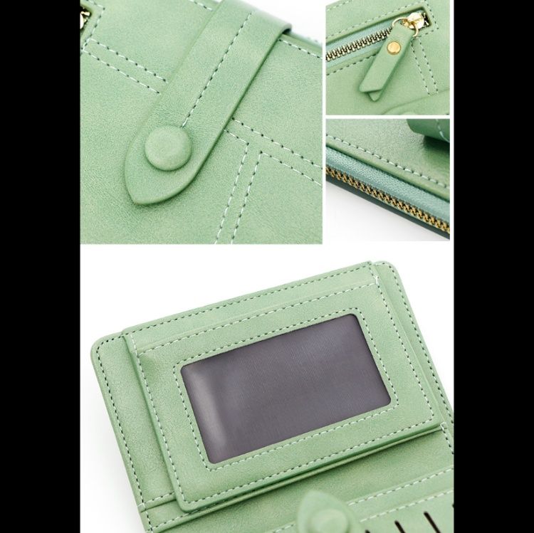 三つ折り 財布 多機能ファスナー付きコンパクト三つ折り財布