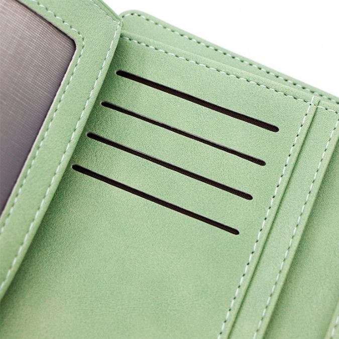 三つ折り 財布 多機能ファスナー付きコンパクト三つ折り財布