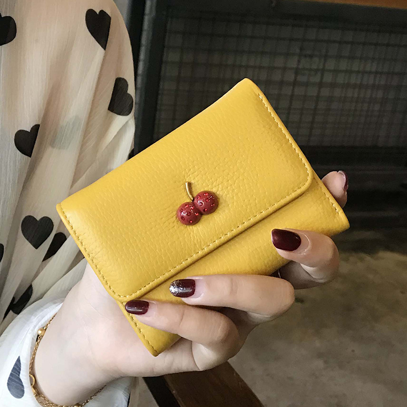 三つ折り 財布 果実モチーフ 三つ折りミニ財布