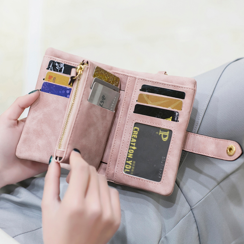 三つ折り 財布 なめらか手触り 多機能スマート財布