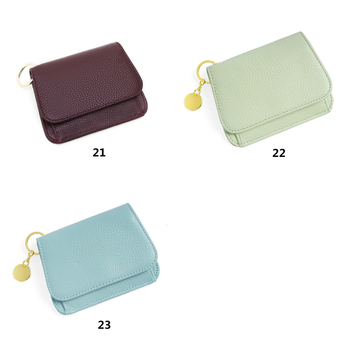 三つ折り 財布 コンパクト三つ折り財布 本革ミニサイフ カードケース付き小銭入れ