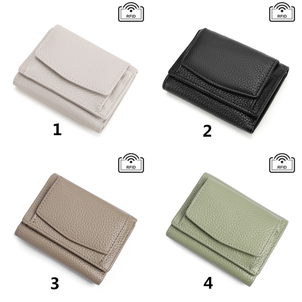 三つ折り 財布 コンパクト三つ折り財布 本革牛革 小さい財布 男女兼用