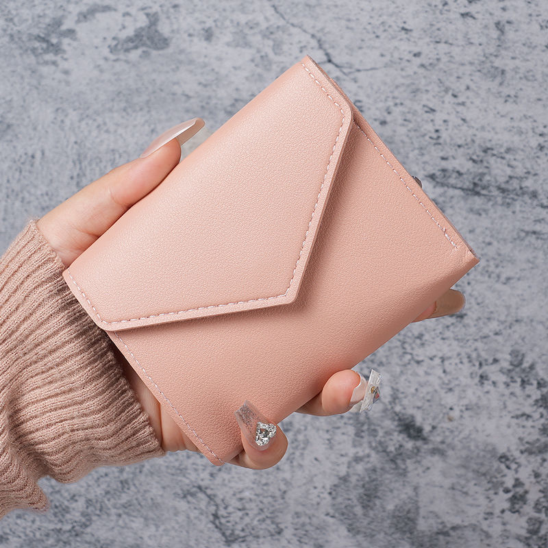  幾何学デザイン三つ折りミニ財布