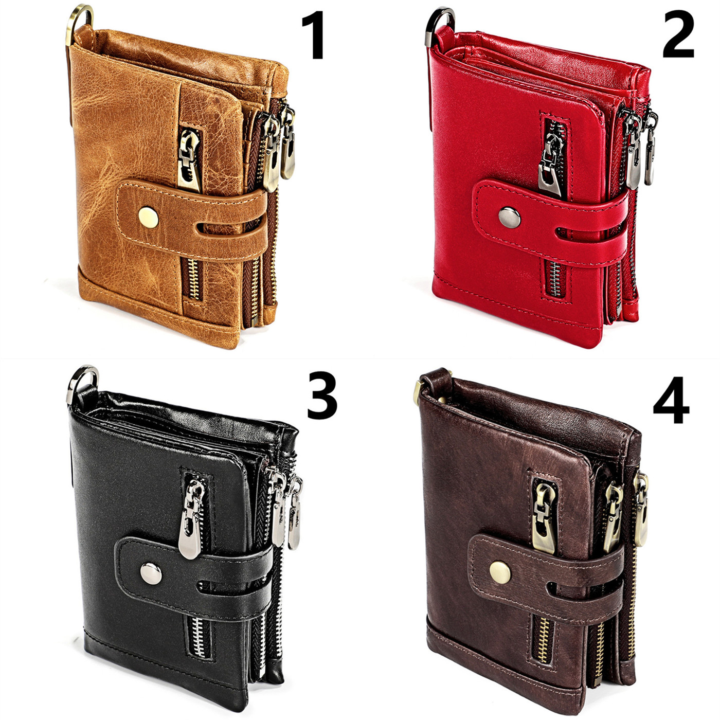 三つ折り 財布 本革三つ折り財布 メンズ コンパクト 隠しポケット付 鍵付チェーン