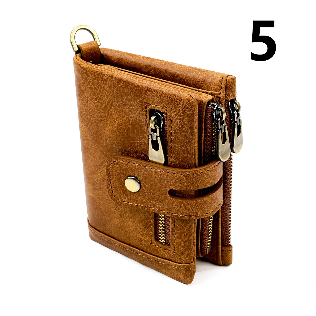 三つ折り 財布 本革三つ折り財布 メンズ コンパクト 隠しポケット付 鍵付チェーン