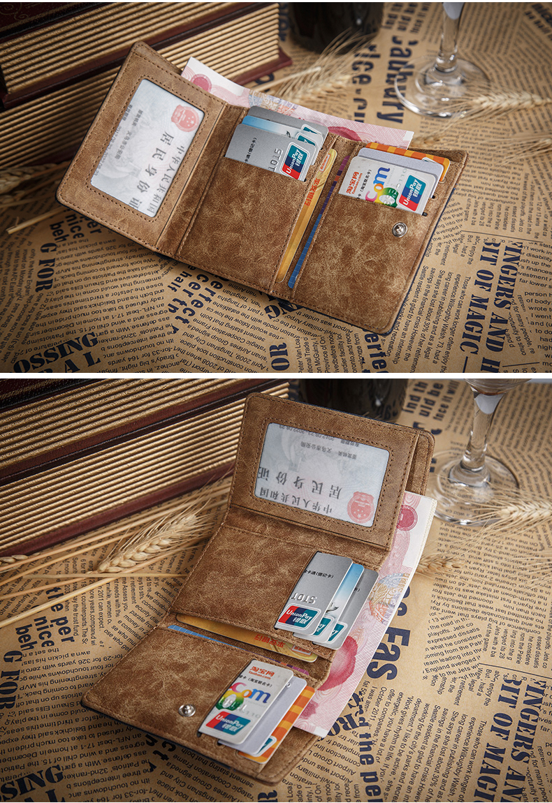 三つ折り 財布 帆布切替 三つ折り財布