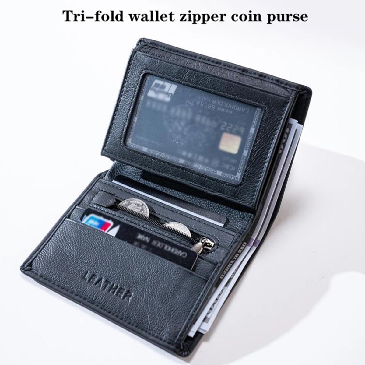 三つ折り 財布 本革スマート三つ折り財布
