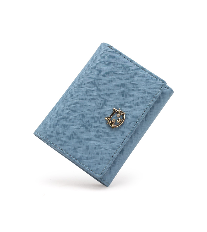 三つ折り 財布 金具ワンポイント付き上質レザー三つ折りミニ財布